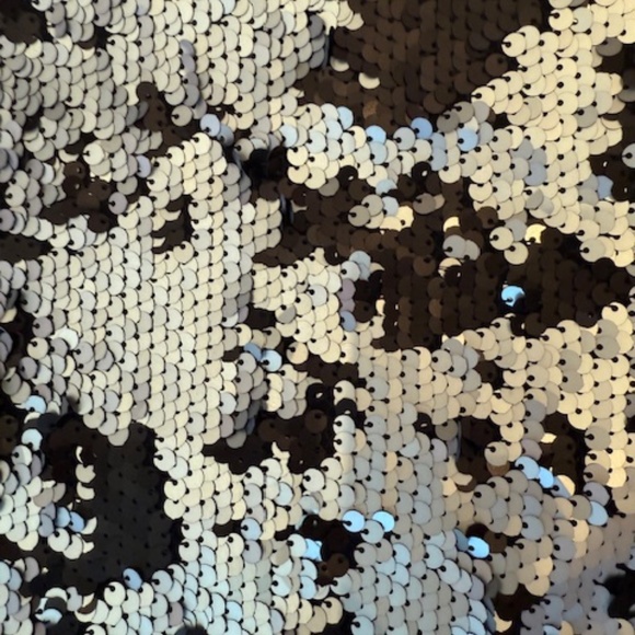 NWT Elizabeth & James Sparkly Silver & Black Cam Sequin Dress - Size L - Picture 5 of 7